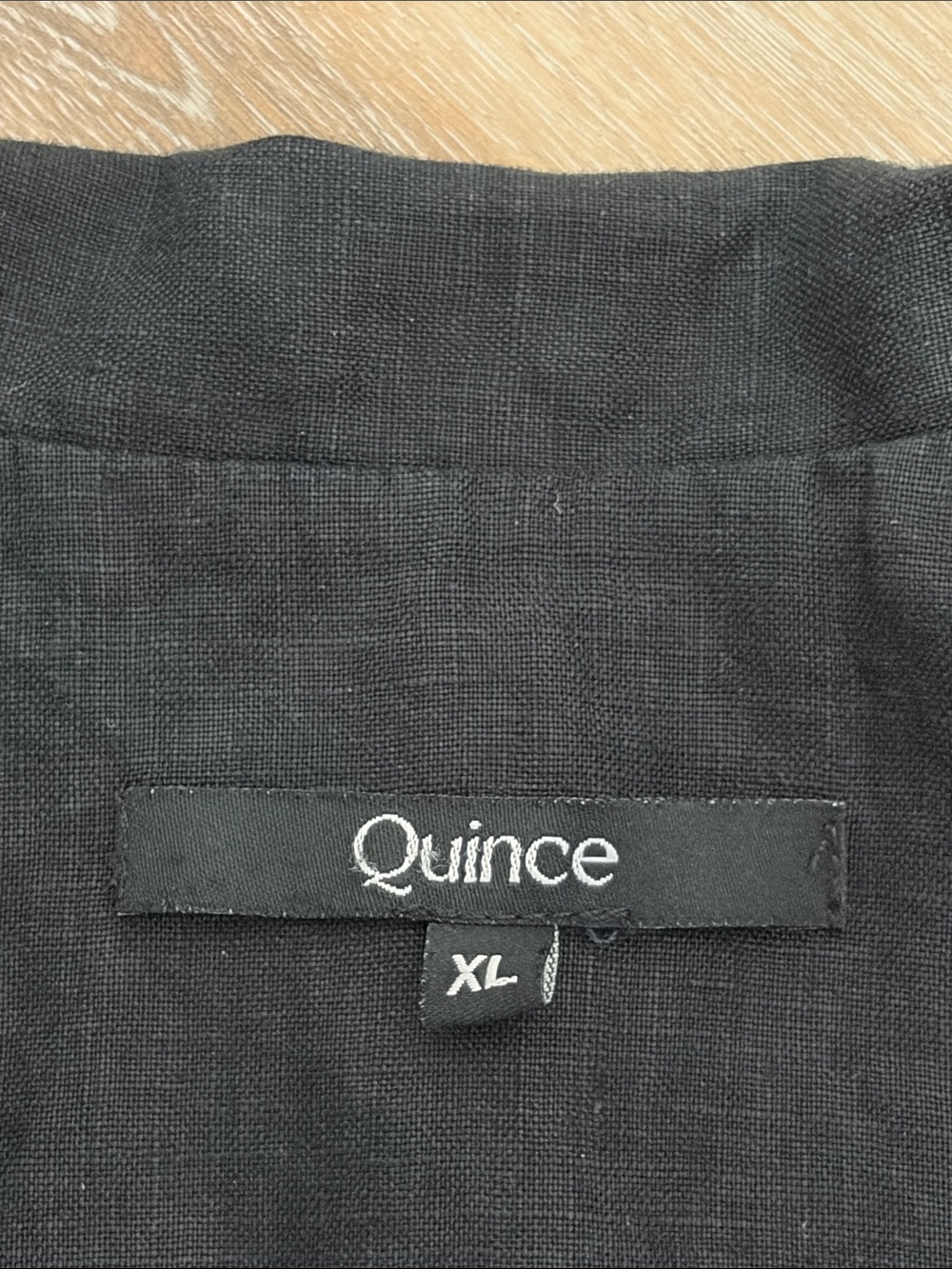 Quince European Black Linen Women's Top Size XL Black Boxy Fit Short Sleeve Flax - Picture 4 of 9